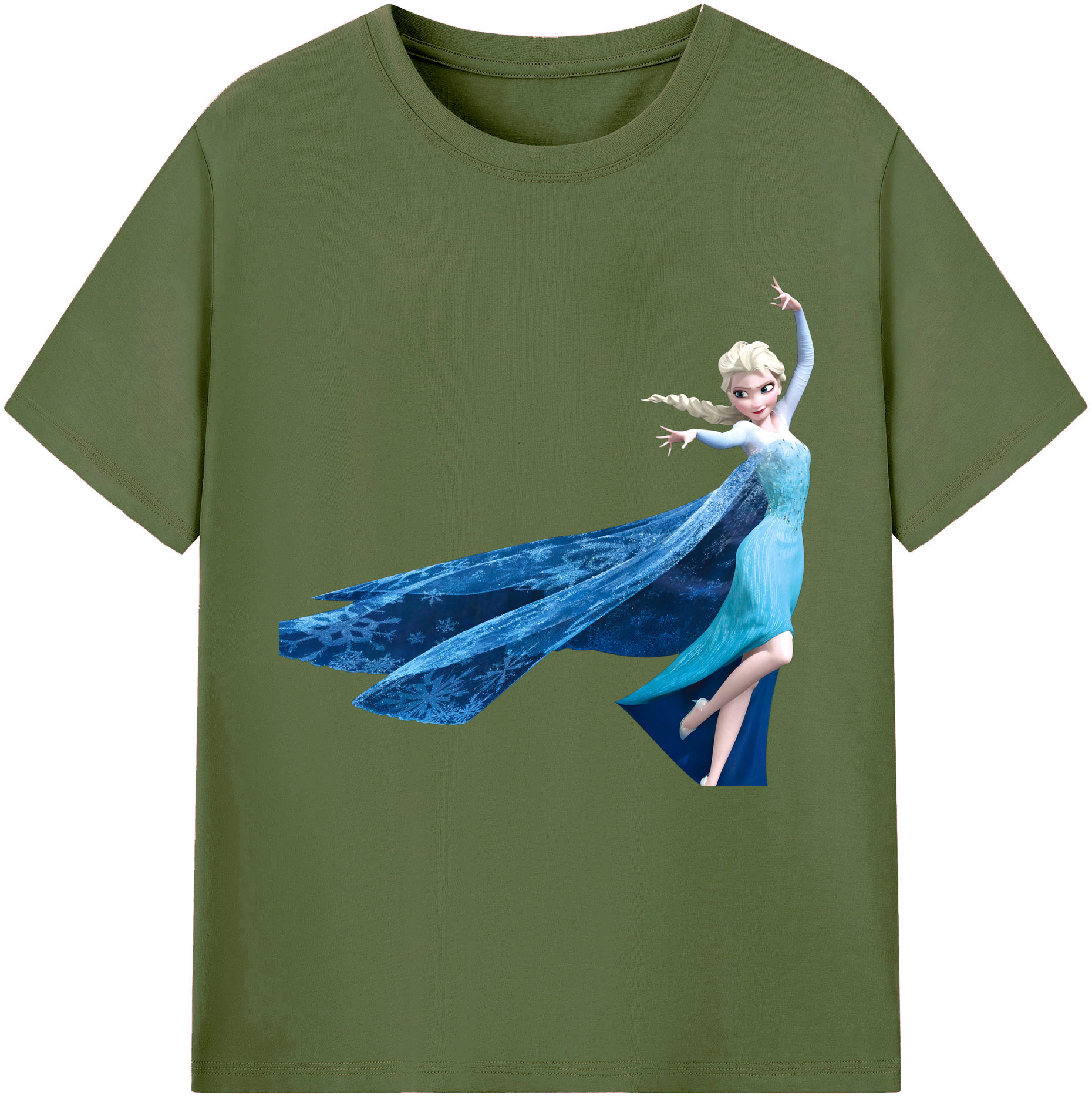 （画像用） アナと雪の女王 アンナ エルサ Frozen Anna Elsa 綿100％半袖Tシャツ（フロントプリント）